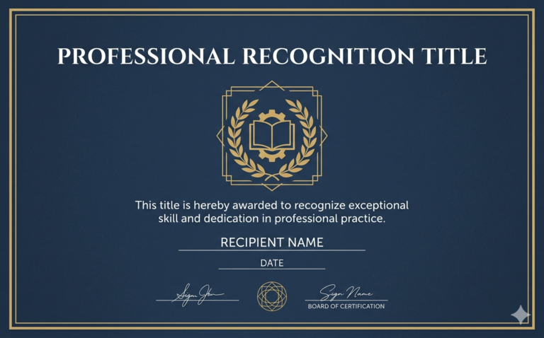 Professional Recognition Title